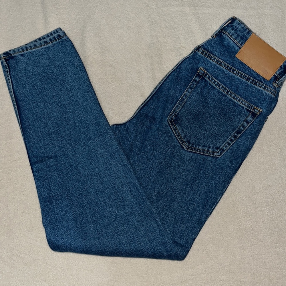 Zara high rise straight jeans